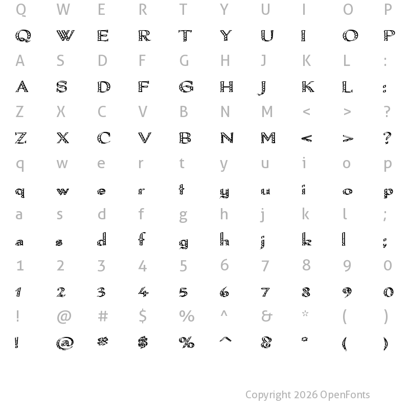 Character Map of Pamelor I Regular