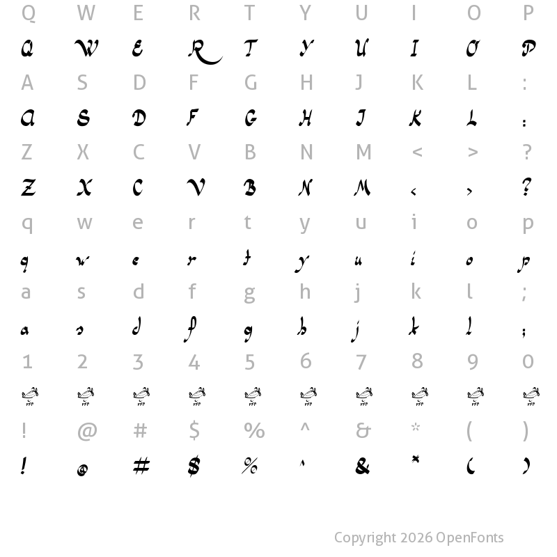 Character Map of Panama Road Regular