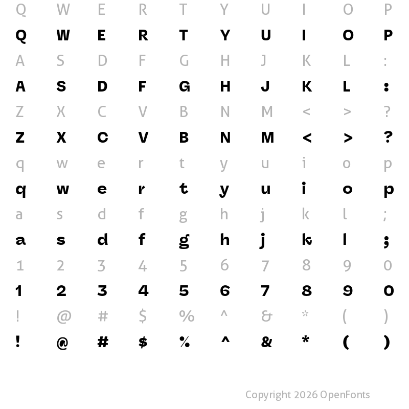 Character Map of Panel Sans Black