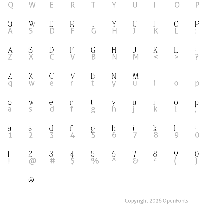 Character Map of Panerah Regular