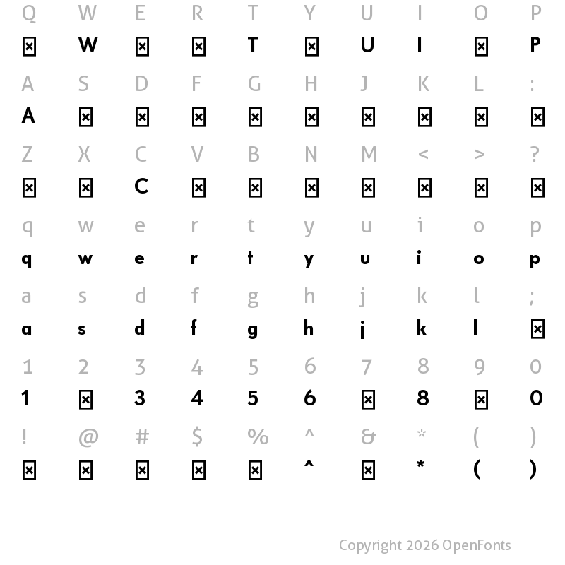 Character Map of PaneuropaNova-Bold ?
