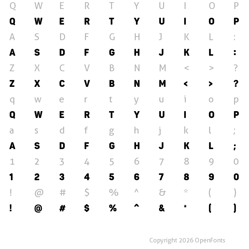 Character Map of Panton Narrow Black Caps