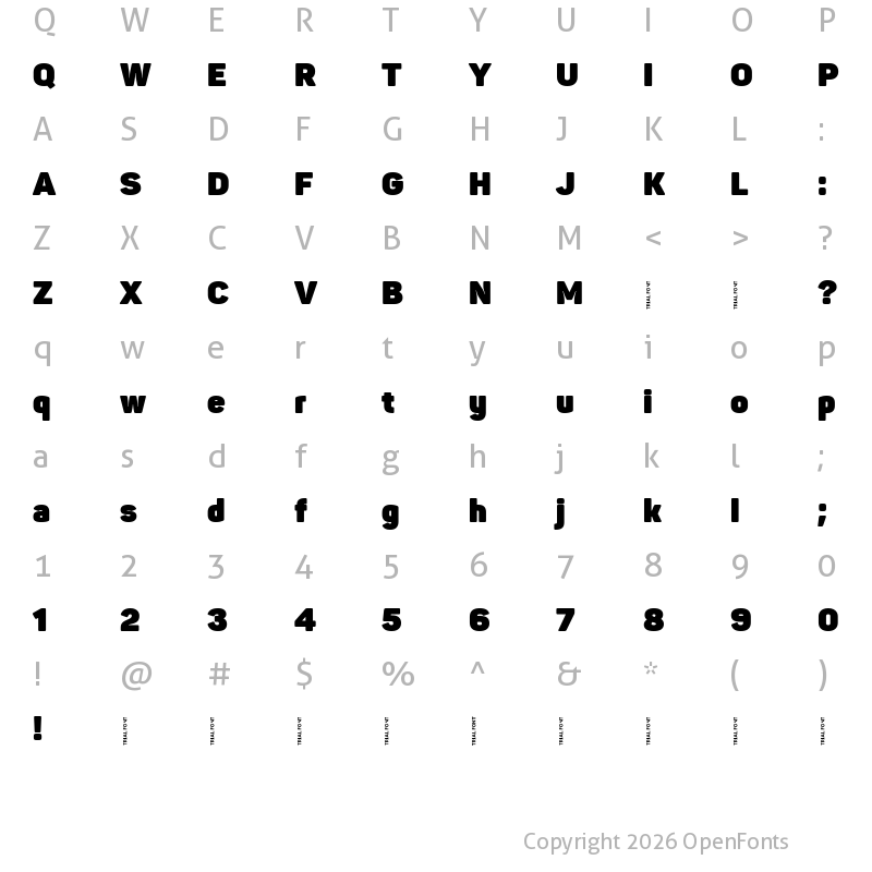 Character Map of Panton-Trial Heavy