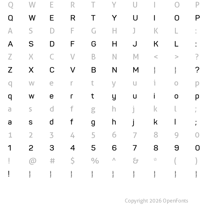 Character Map of Panton-Trial SemiBold