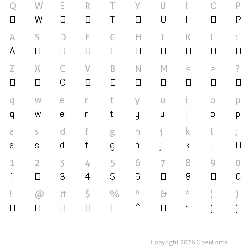 Character Map of PantonNarrow-Regular ?