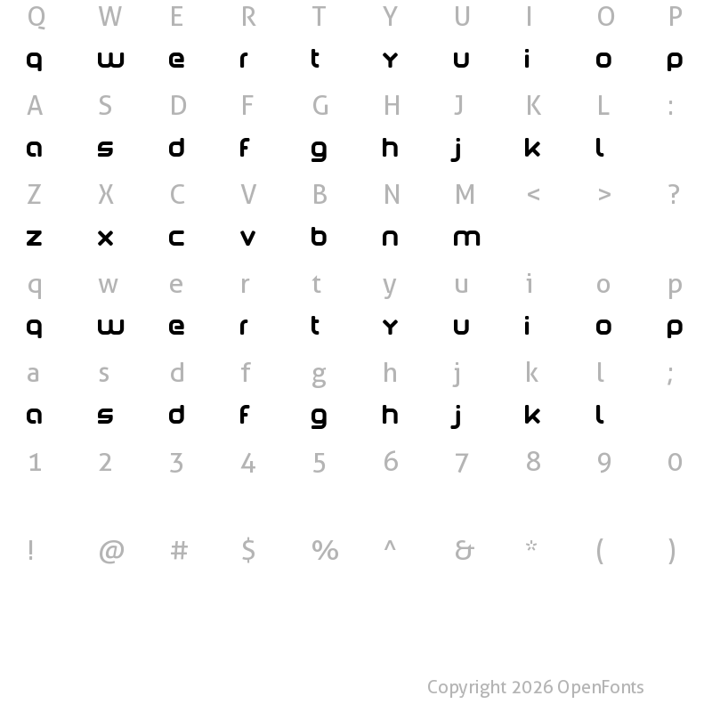 Character Map of paola Regular