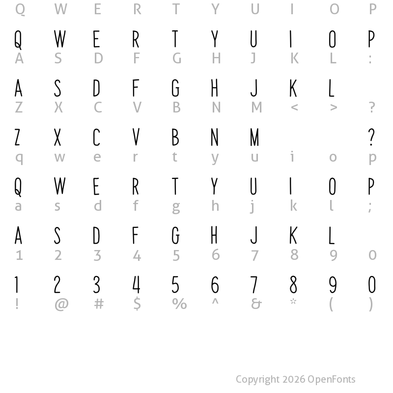 Character Map of Papaya Sunrise Regular