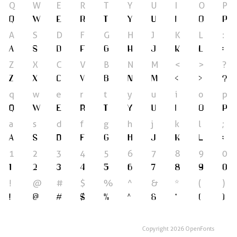 Character Map of Papercutz Regular