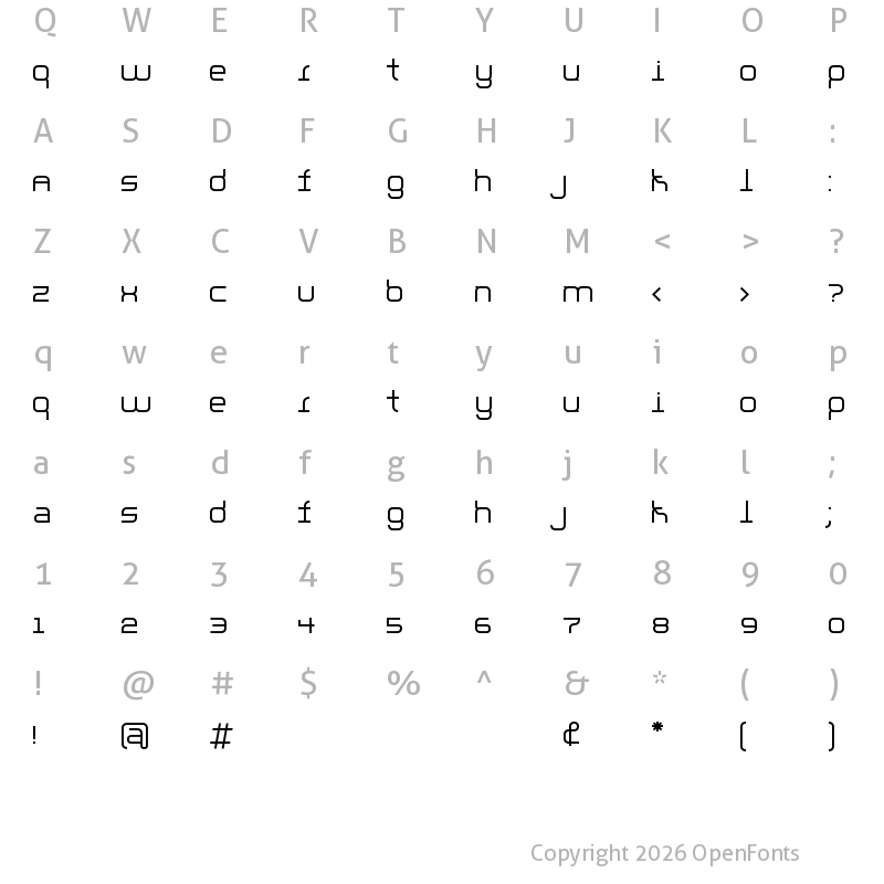 Character Map of Parallello Regular