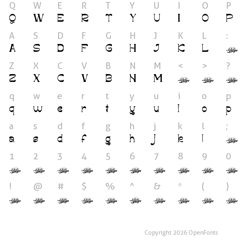 Character Map of Paramatta Demo Regular