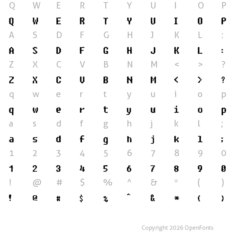 Character Map of Paranoid Android Regular