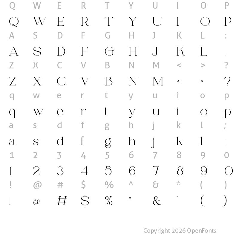 Character Map of Paris Forbel Regular