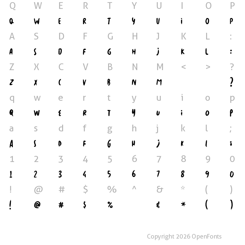 Character Map of PARIS REBEL Regular