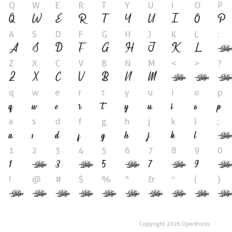 Character Map of Parsley Sauce Demo Regular