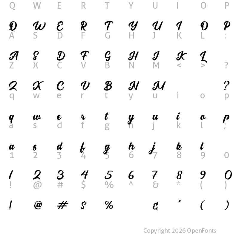 Character Map of Partner Regular
