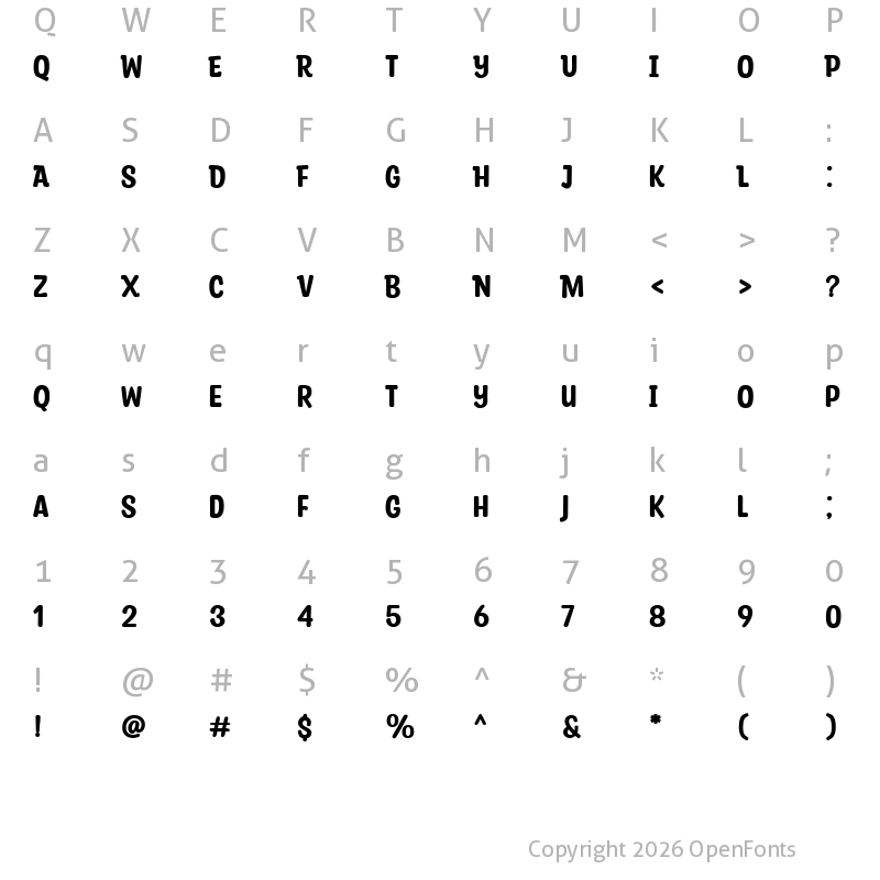 Character Map of Party Confetti Regular