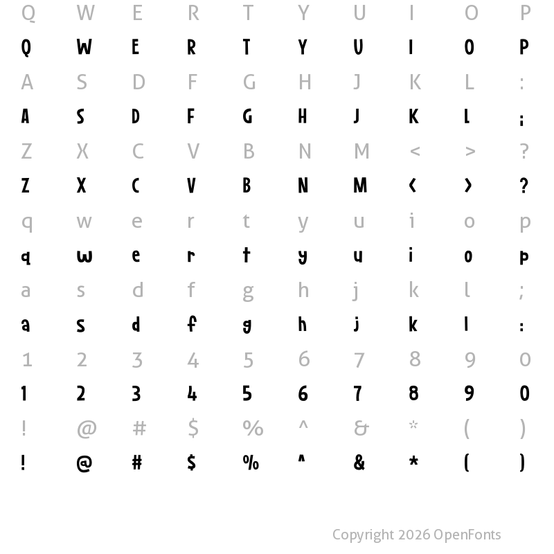 Character Map of Party Crush DEMO Regular