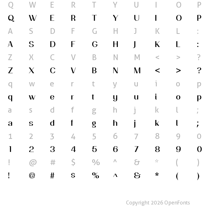 Character Map of PassionSansPDai SemiBold