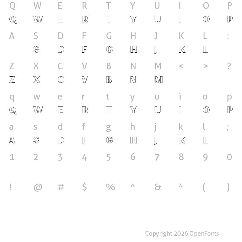 Character Map of PassionSansPDcb OutlineHeavy