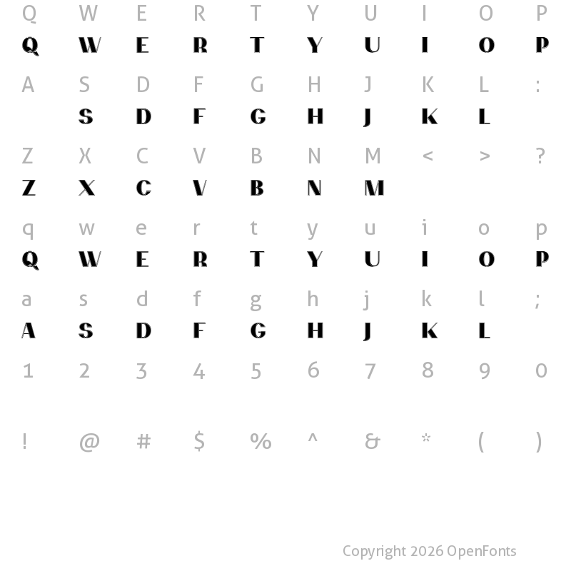 Character Map of PassionSansPDcc Contour