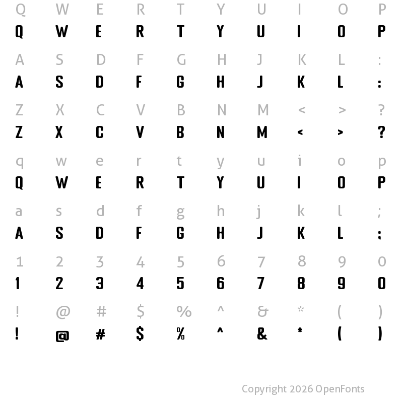 Character Map of PASTI Regular