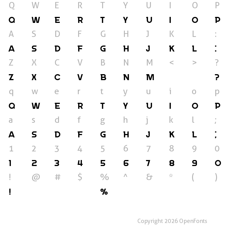 Character Map of Patrician Regular