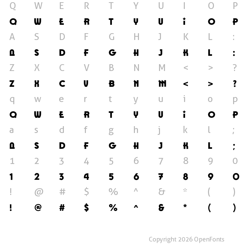 Character Map of Patriot UltraBold