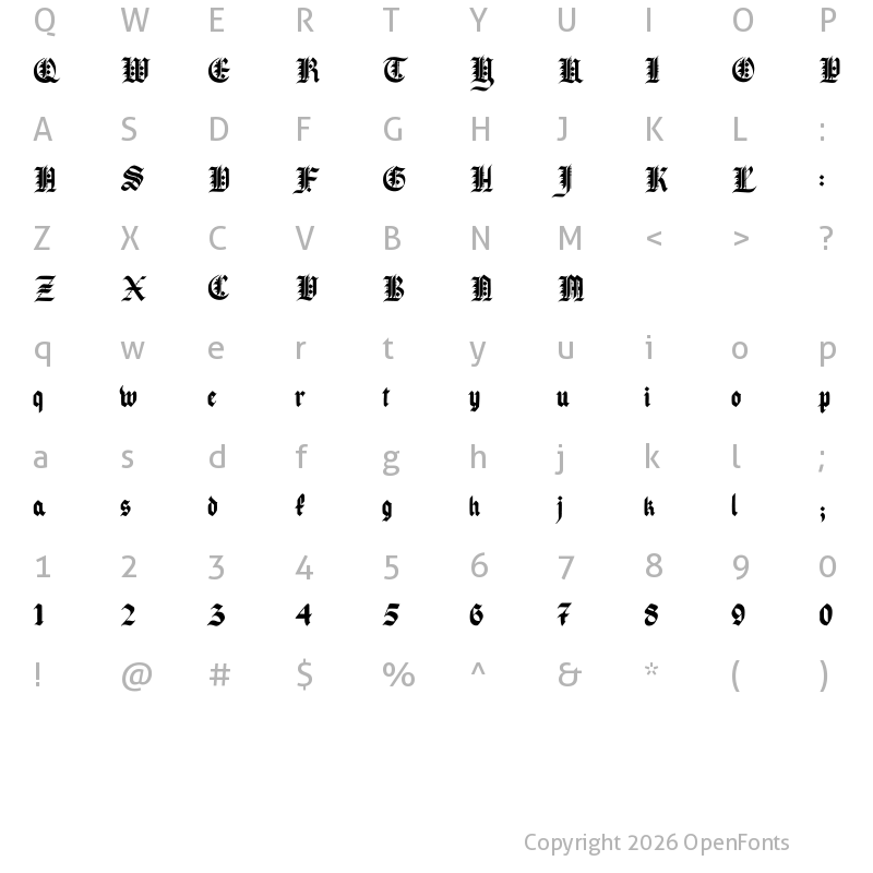Character Map of Pau the 1st Regular