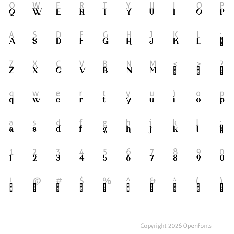 Character Map of Paukalani Personal Use Regular