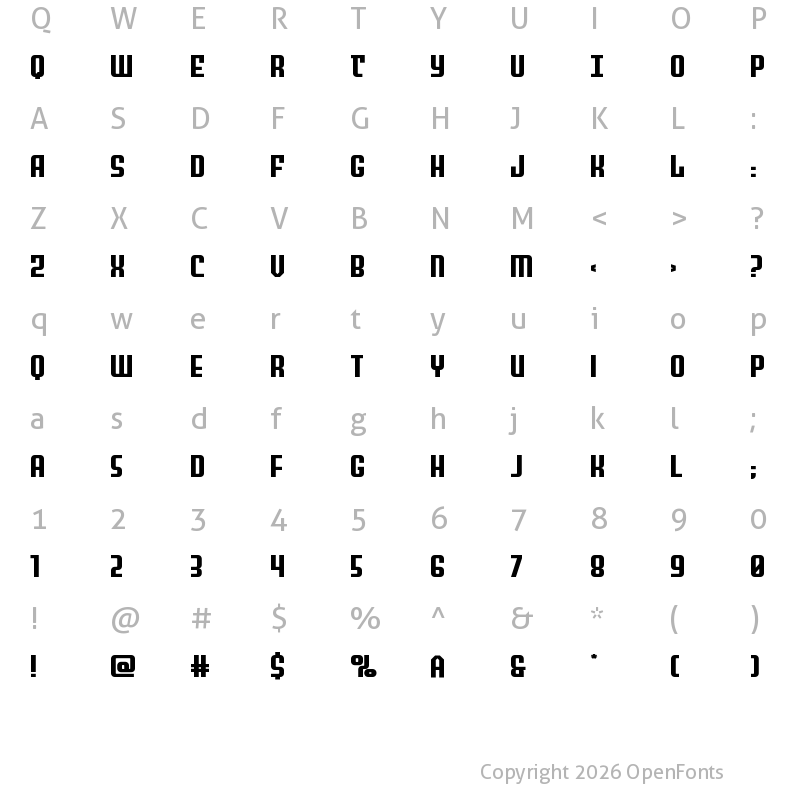 Character Map of Peace & Houston Wide Regular