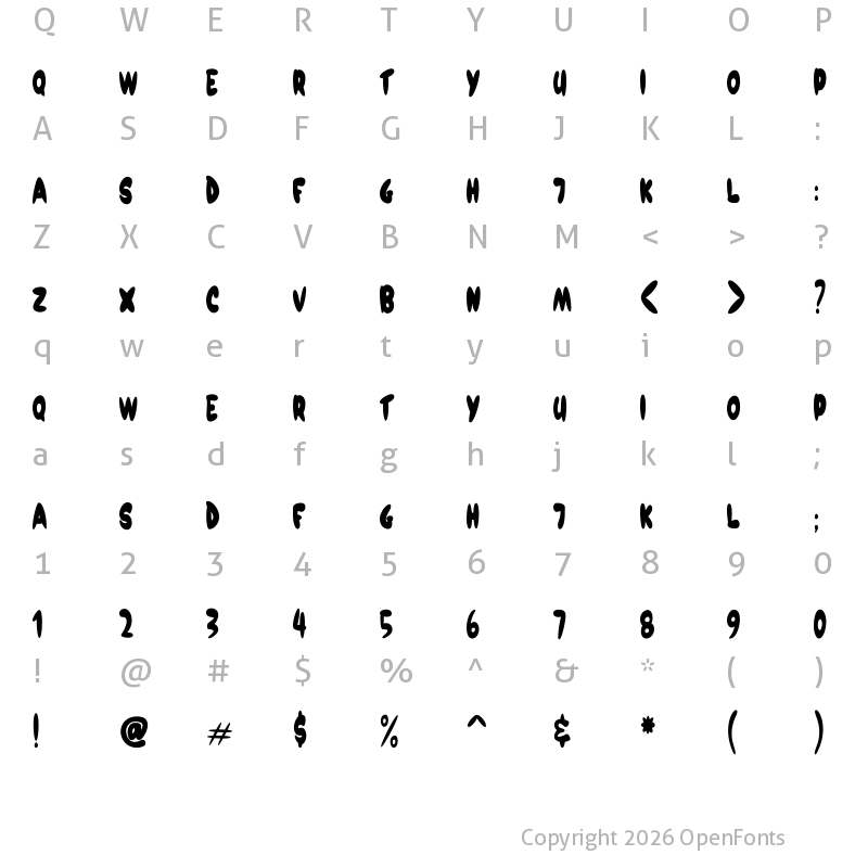 Character Map of Pedro Marker Regular