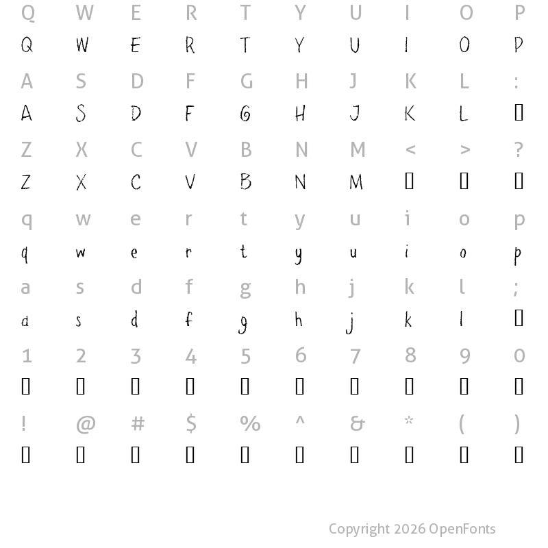 Character Map of pencilPete FONT Regular