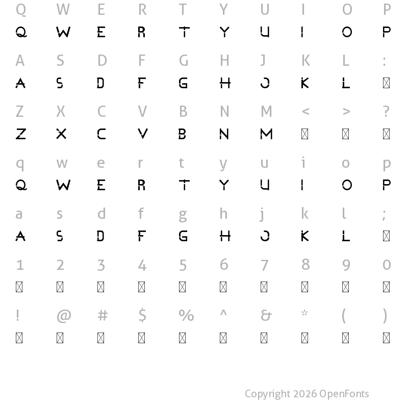 Character Map of Pep Talk Demo Slab