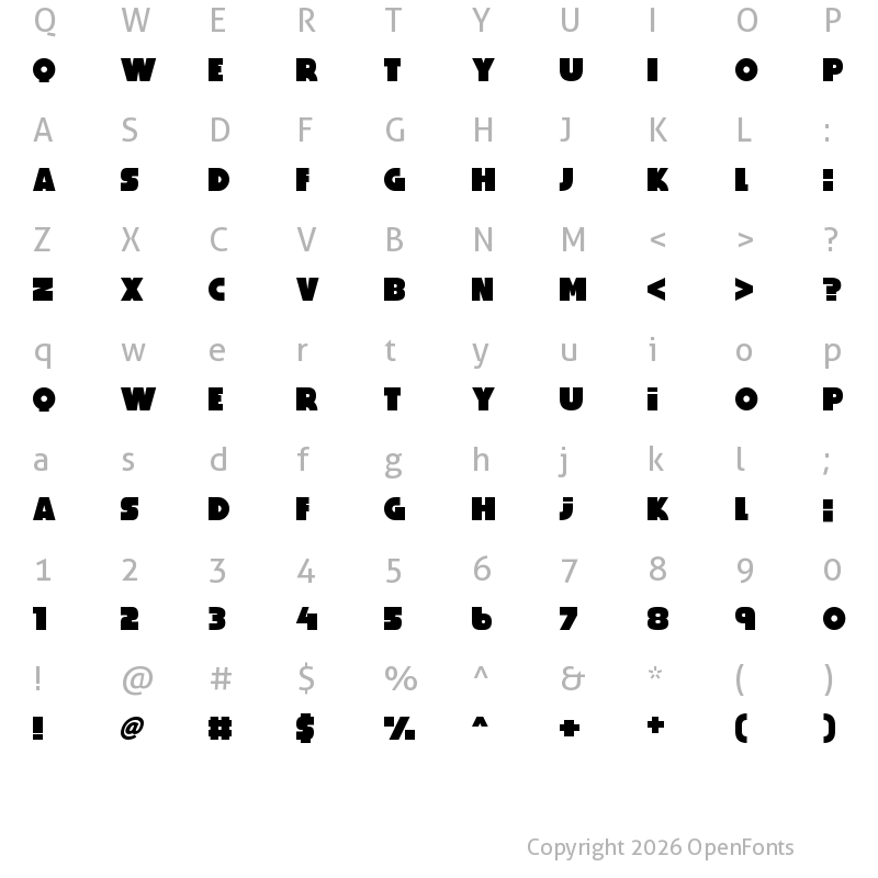 Character Map of Perfect Princess Regular