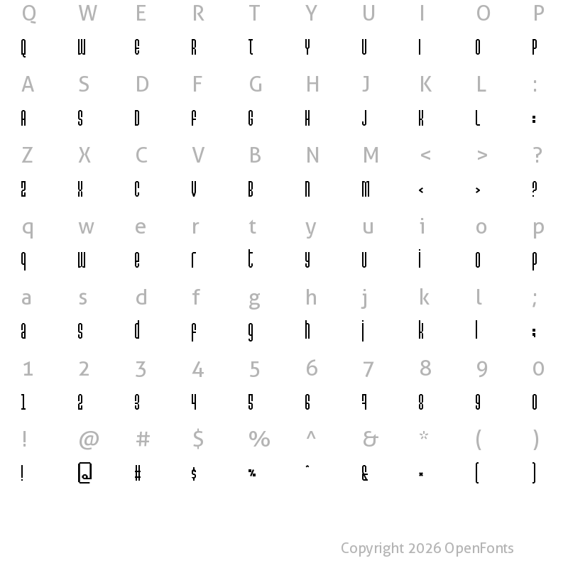 Character Map of Permanent daylight Regular