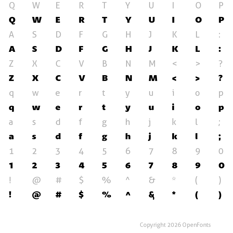 Character Map of Petala Pro ExtraBold