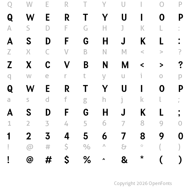 Character Map of Petite France Regular