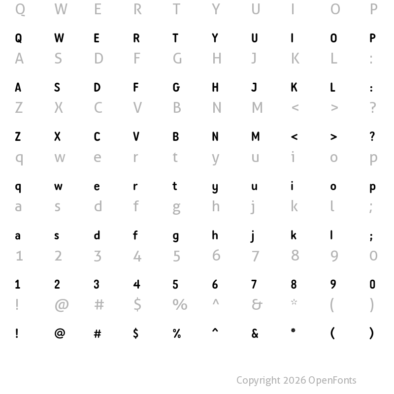 Character Map of PF Aljamal Medium