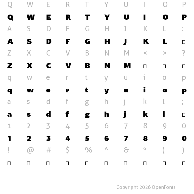 Character Map of PF Centro Sans Pro UltraBlack