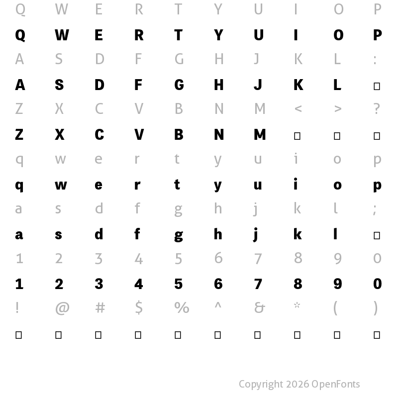 Character Map of PF Das Grotesk Pro Black