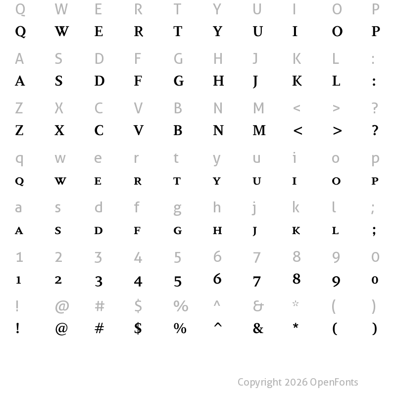 Character Map of PF Diplomat SCapsOsF Bold