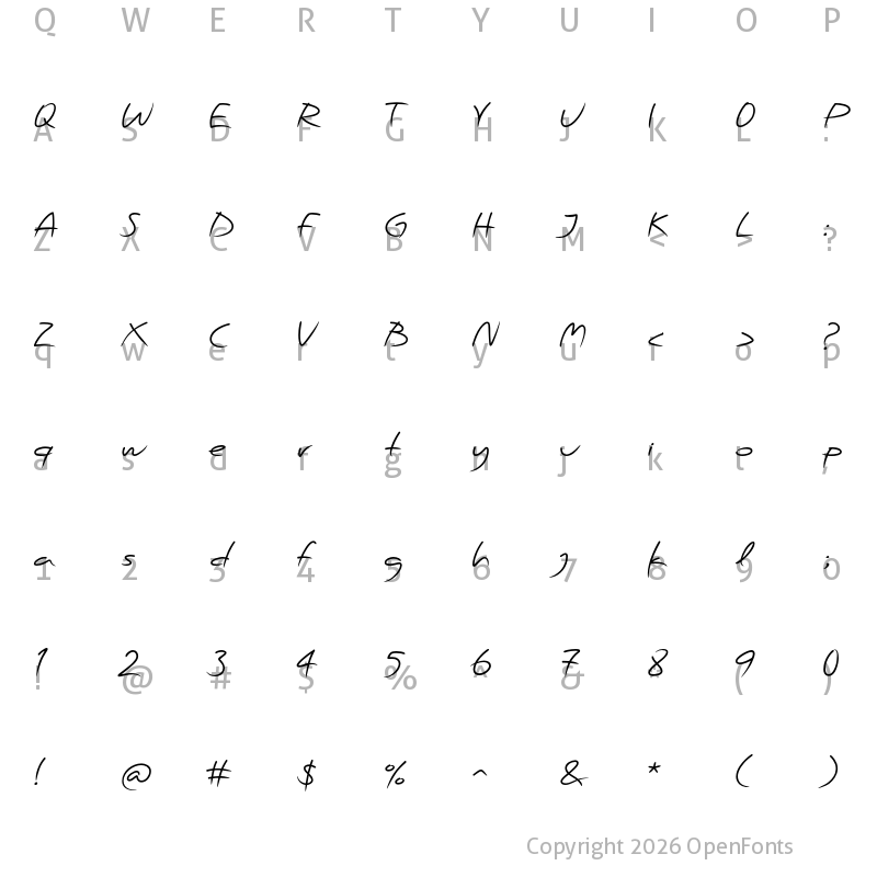 Character Map of PF Scandal Regular