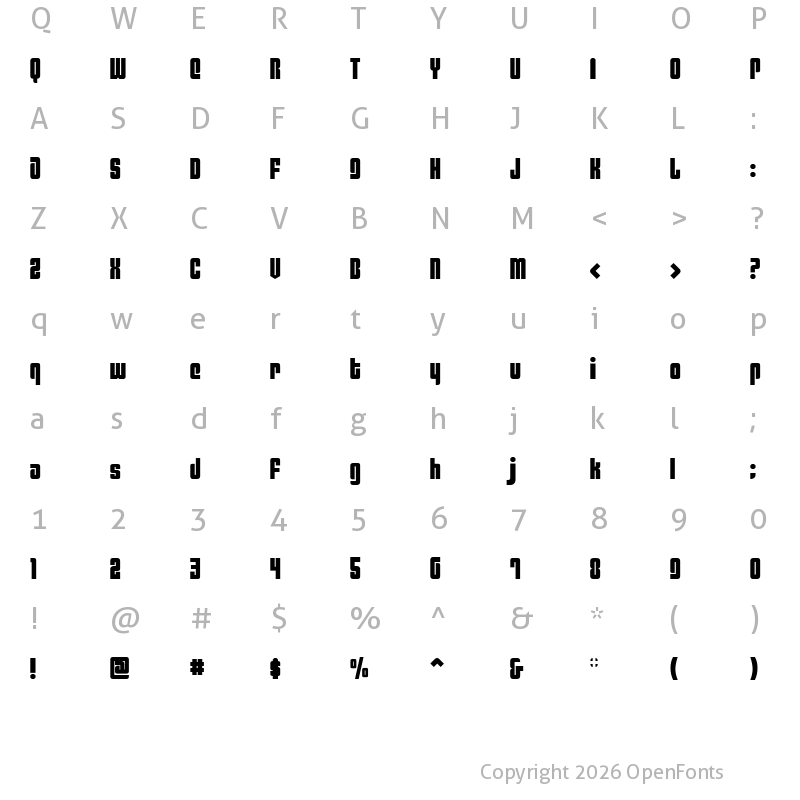 Character Map of Philadelphia Regular