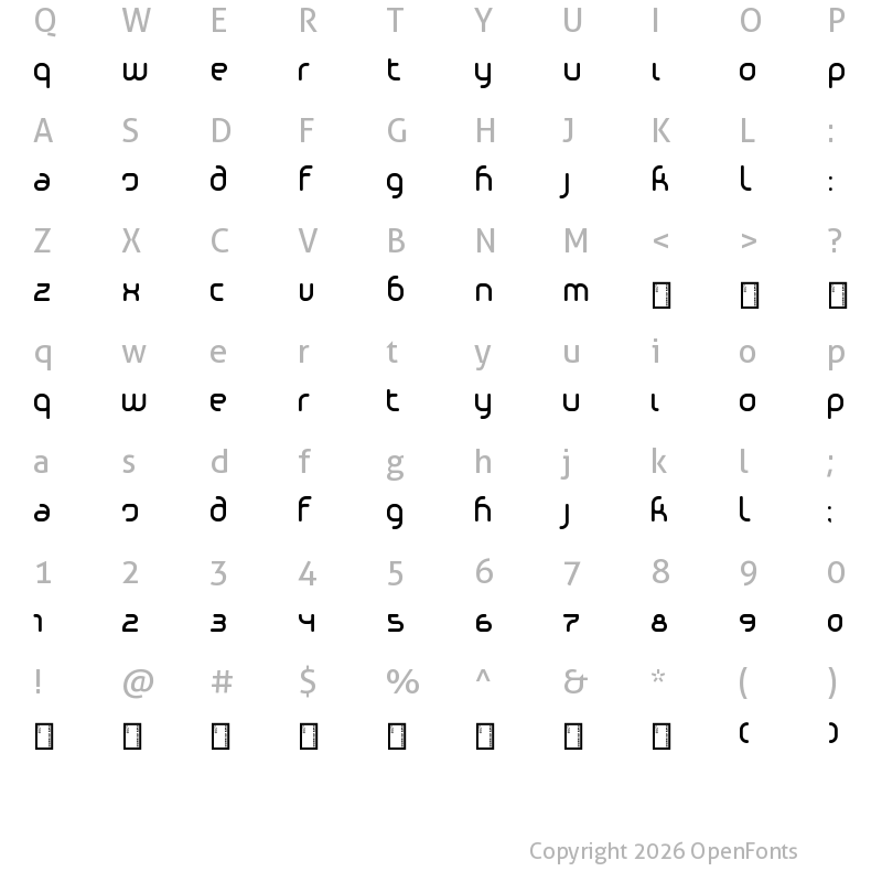 Character Map of Phino Tight Regular