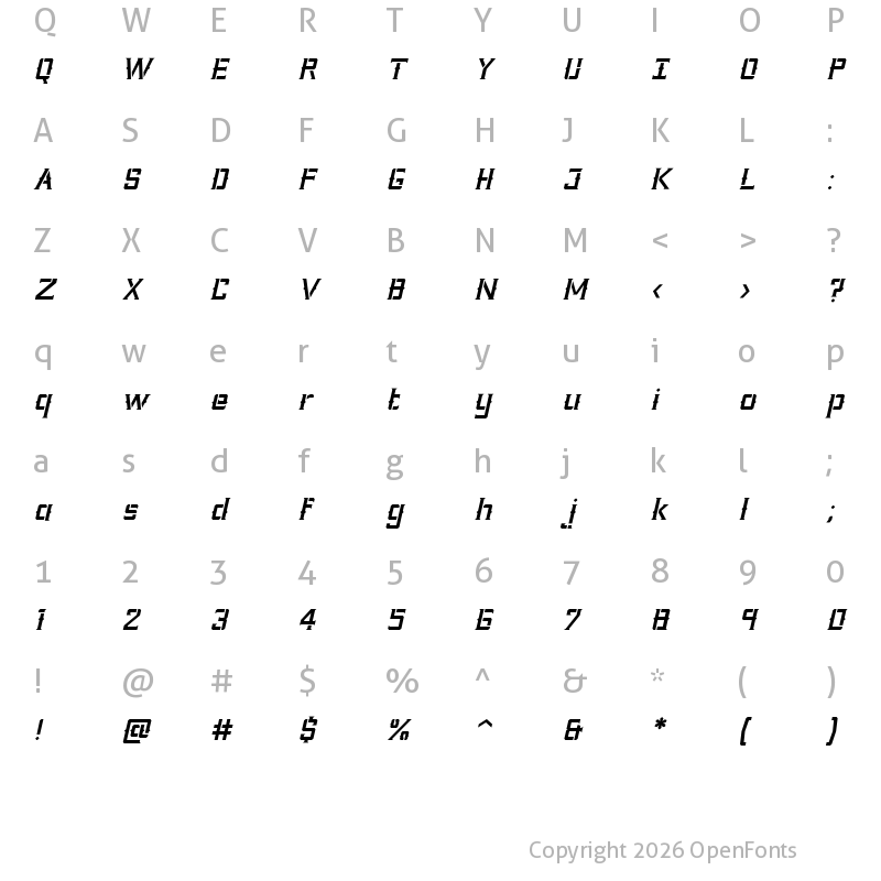 Character Map of Phola Diablo Oblique Diablo Oblique