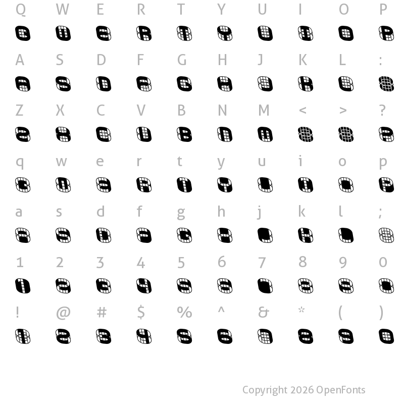 Character Map of PHONIE Regular