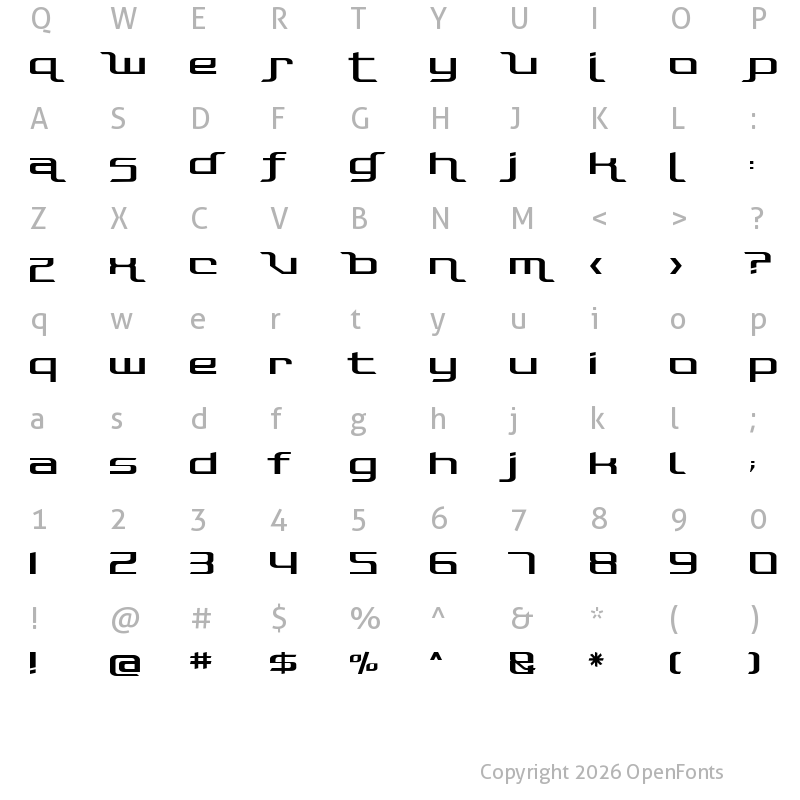 Character Map of Photonica Straight