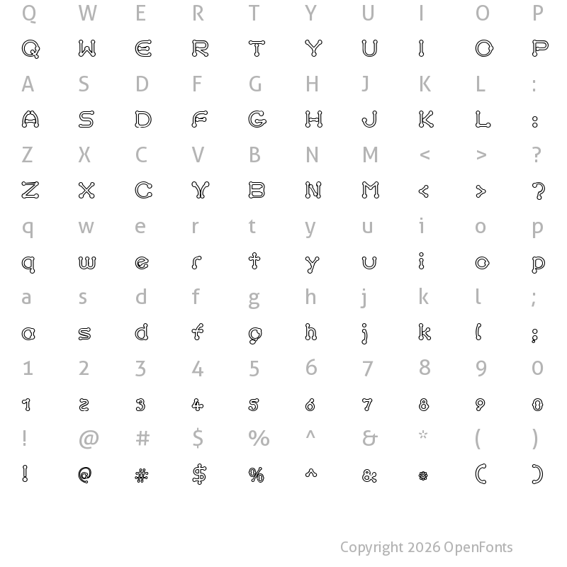 Character Map of pierced outline