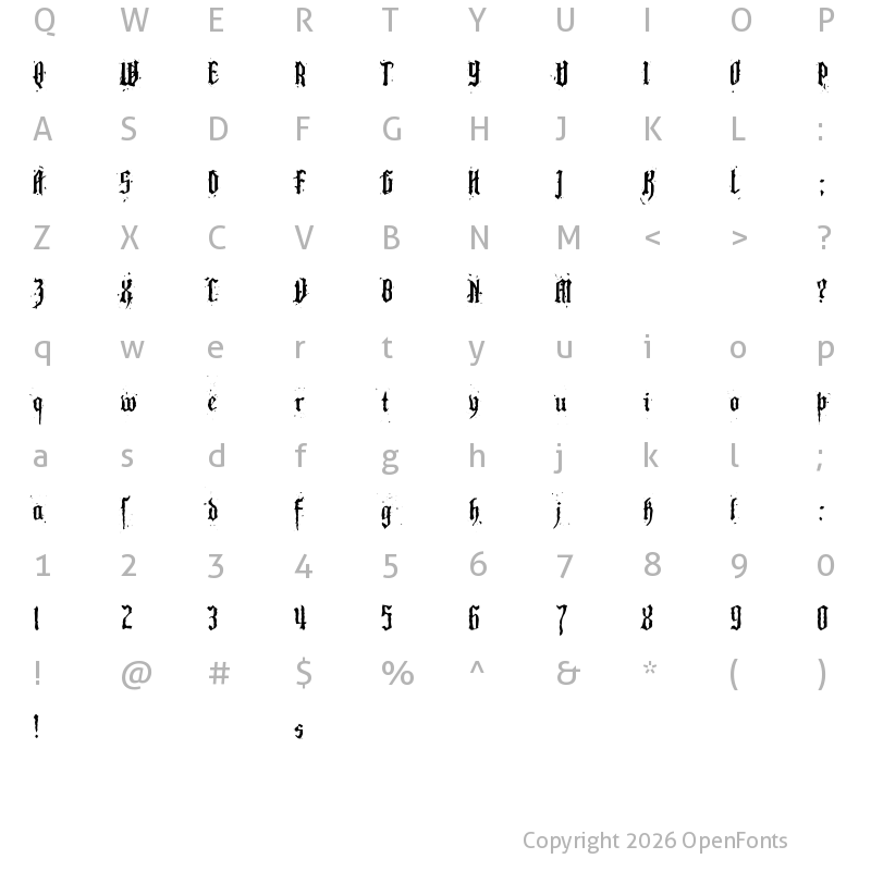 Character Map of Pillbox Opaque Regular
