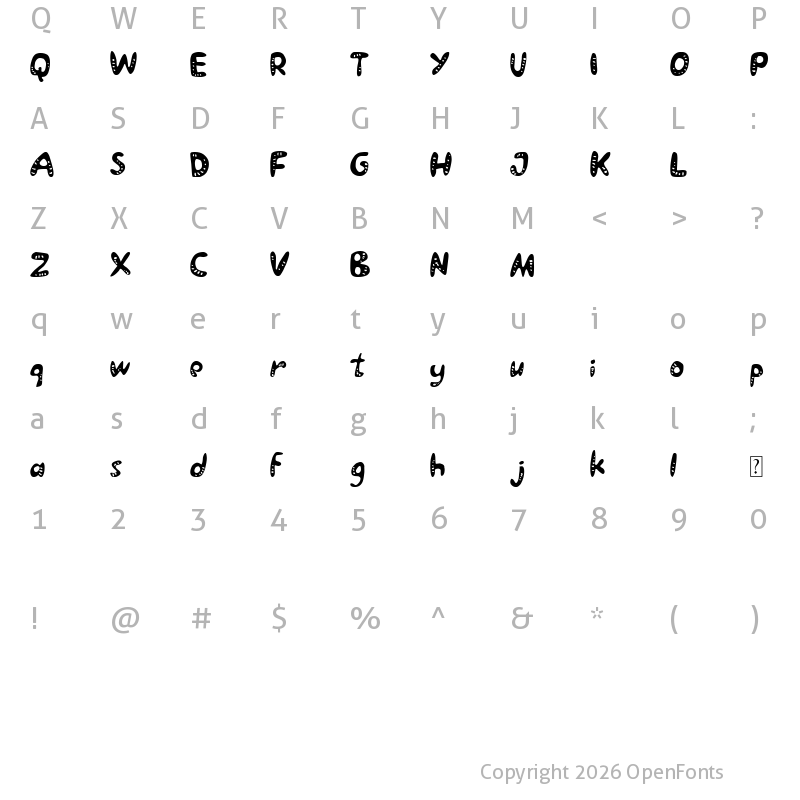 Character Map of Pimpom Regular